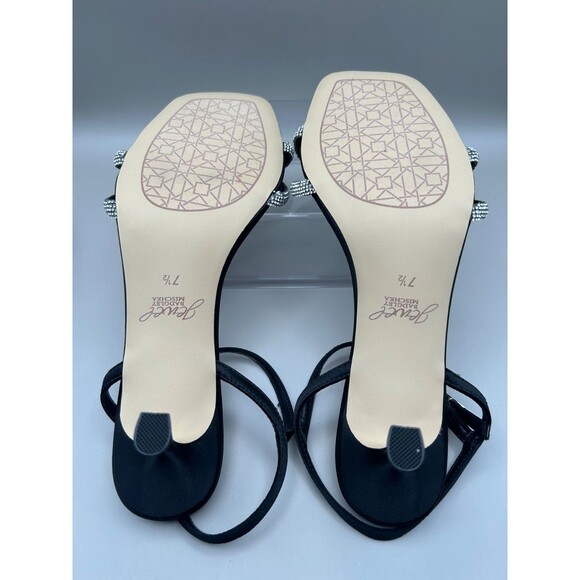 Jewel Badgley Mischka Maci Metallic Sandal with Rhinestone Knot Detail Black 7.5 - Picture 5 of 6